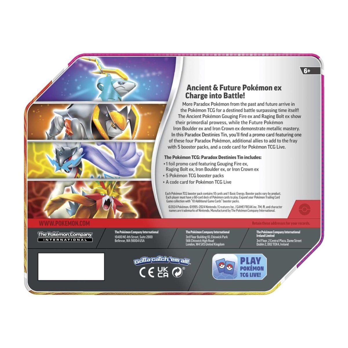 Pokémon TCG: Paradox Destinies - Iron Boulder EX Tin - EN